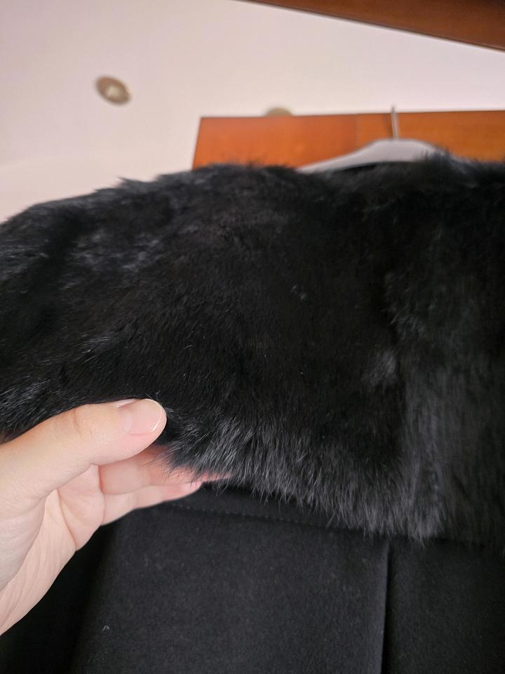 Говое женское пальто с воротником из кролика🖤