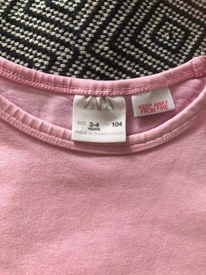 Zara 3-4 , 104 cм розовый лонгслив