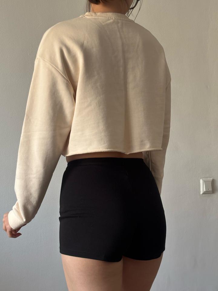 Бежевый Укороченный свитшот