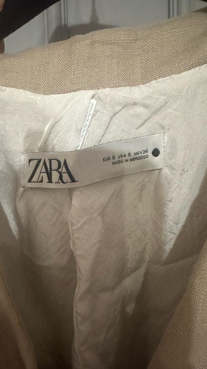Стильный льняной жакет с коротким рукавом Zara