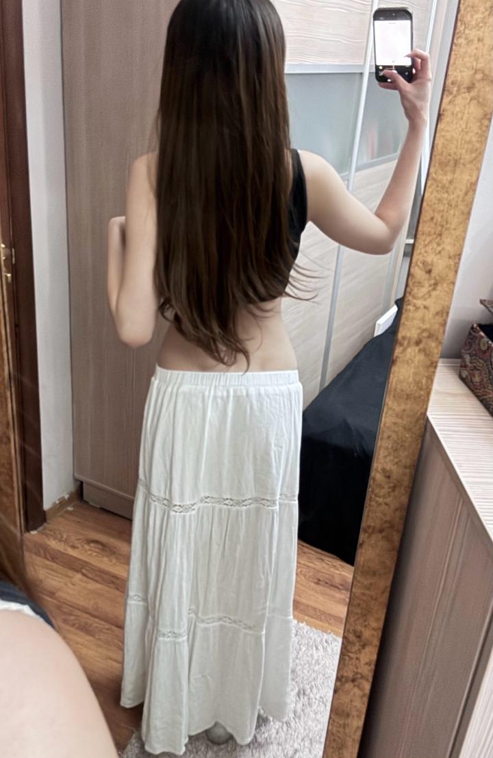 Белая длинная юбка H&M