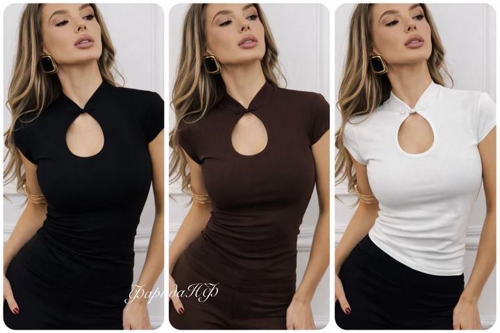 Приталенная футболка с вырезом «капля»