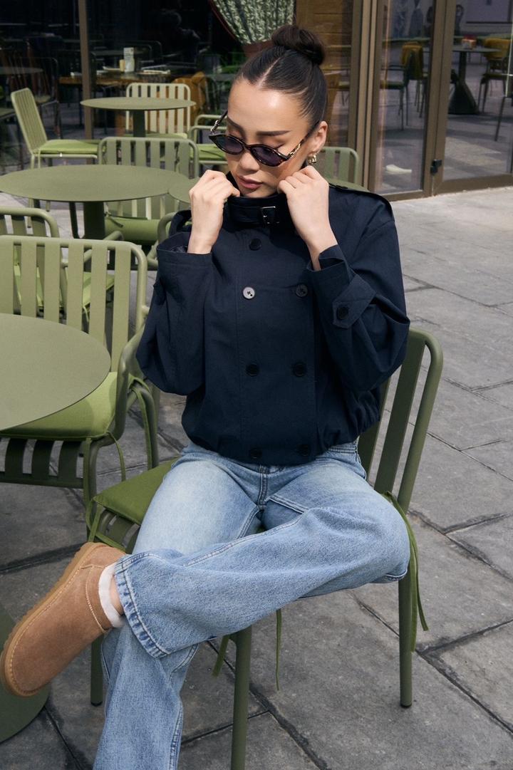 Тренч синий новый