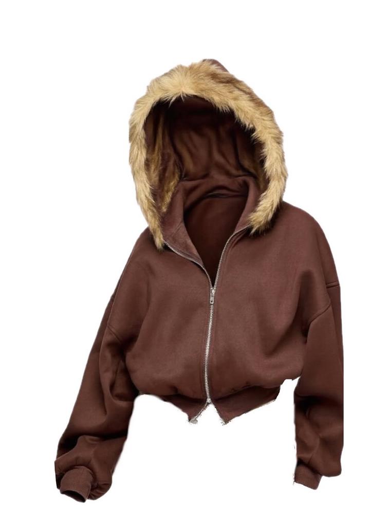 Эксклюзивная кофта с пушистым мехом