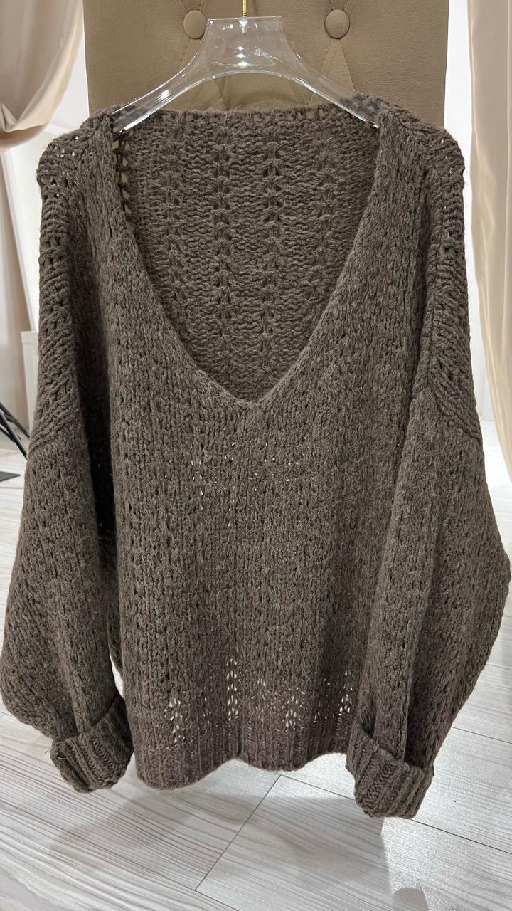 Пуловер ажурный