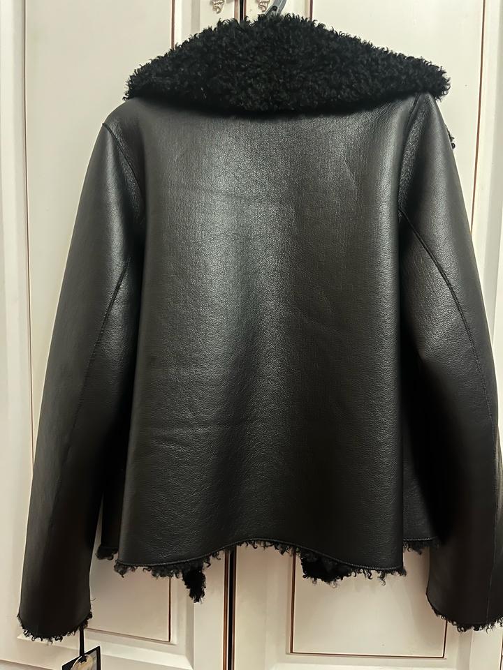 Новая двухсторонняя дублёнка 2-в-1, эко-кожа / teddy, Турция