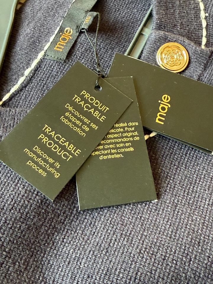 Темно-синее трикотажное платье maje