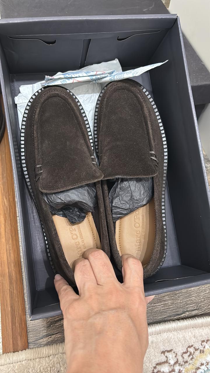 Коричневые замшевые лоферы Marco polo