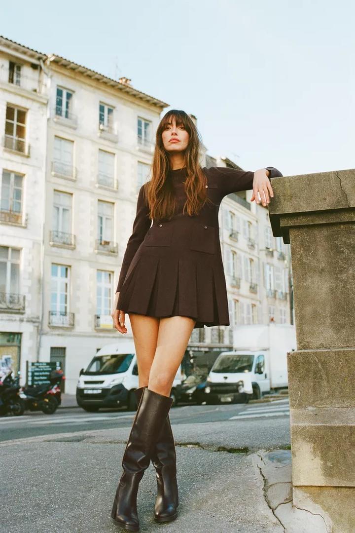 Короткое коричневое платье Zara