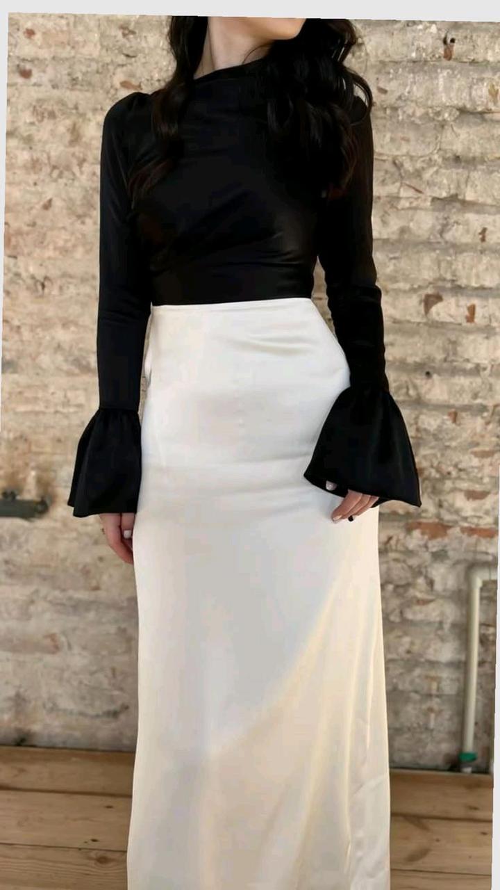 Юбка белая аталсная