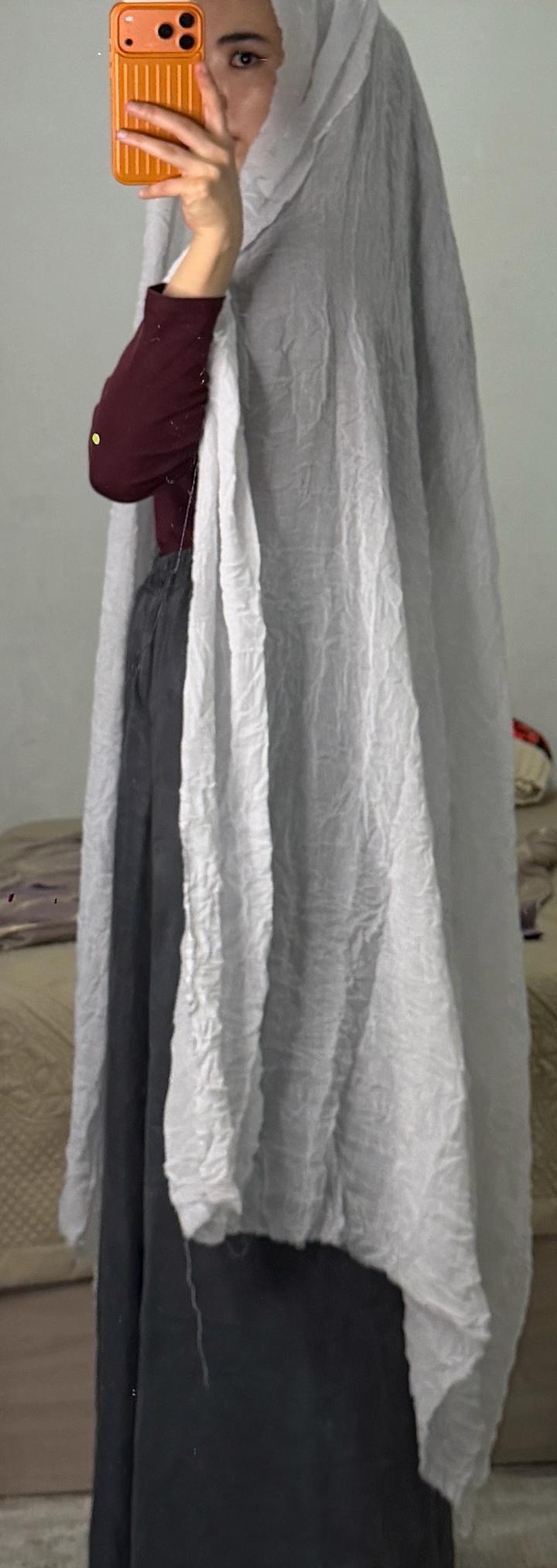 Жатый белый шарф 3 метра