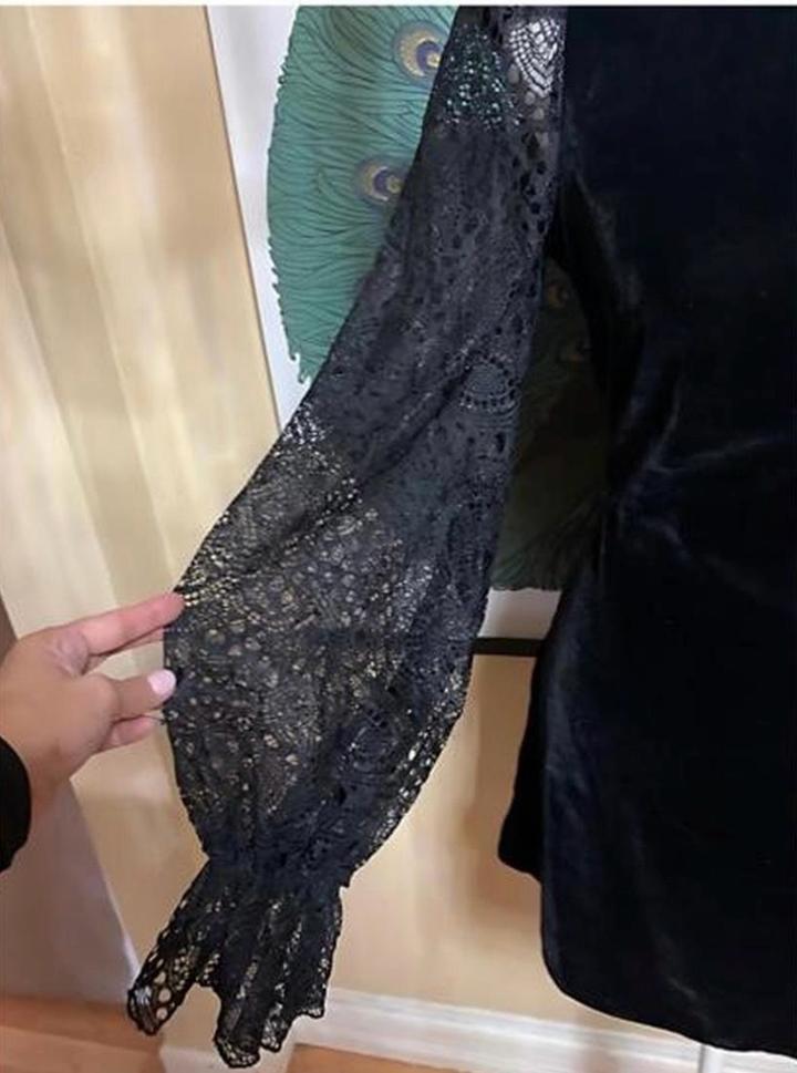 Черное бархатное платье H&M