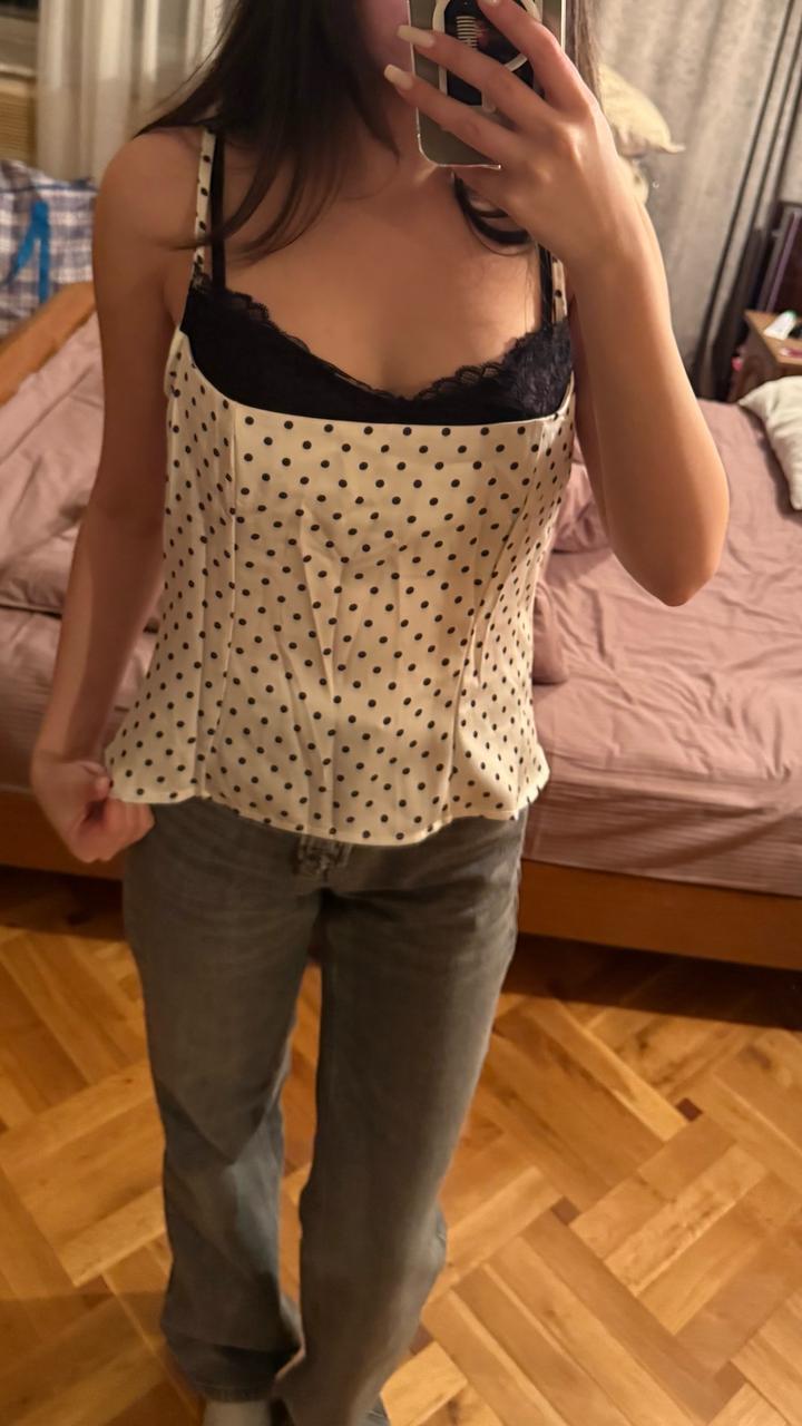 трендовый топ в горошек