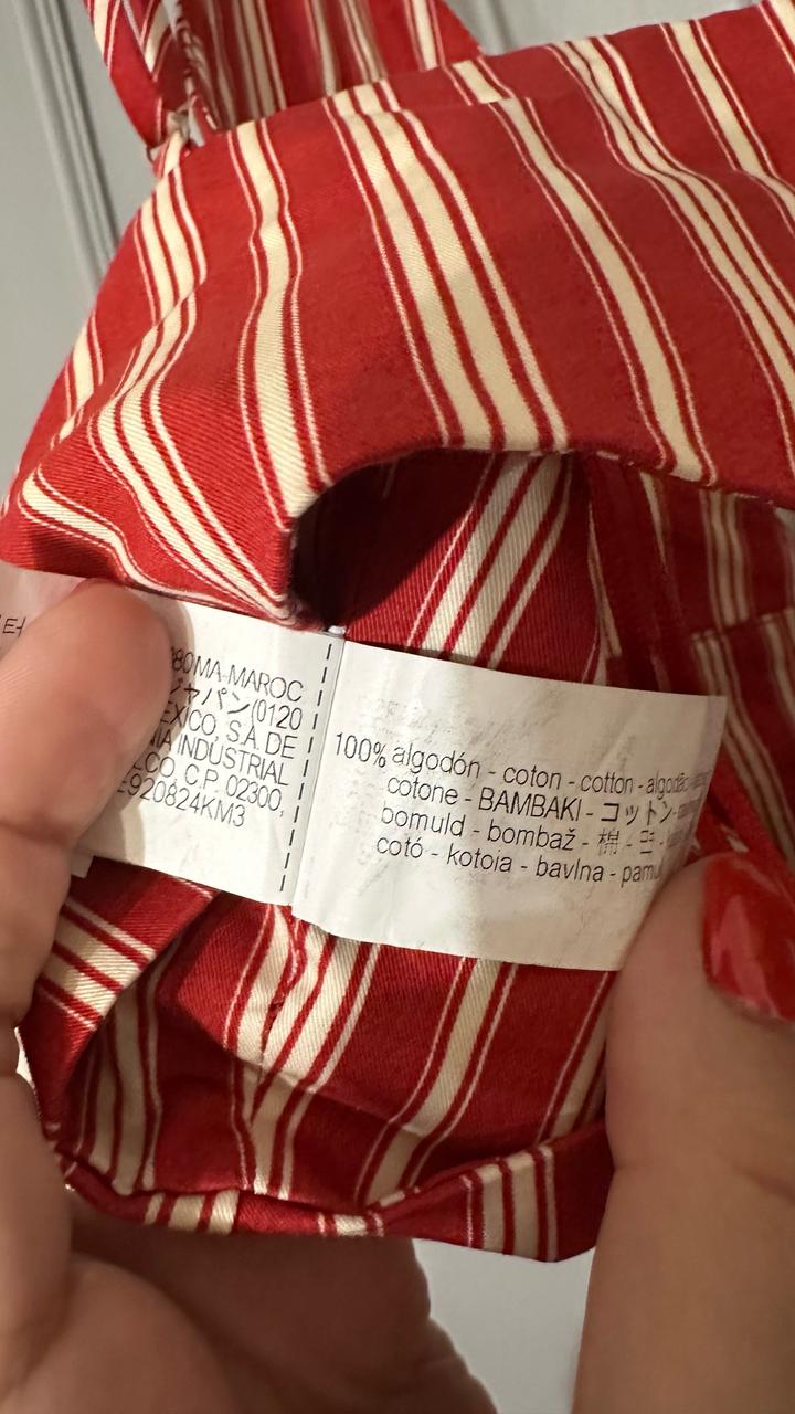 Топ Zara в красно-белую полоску
