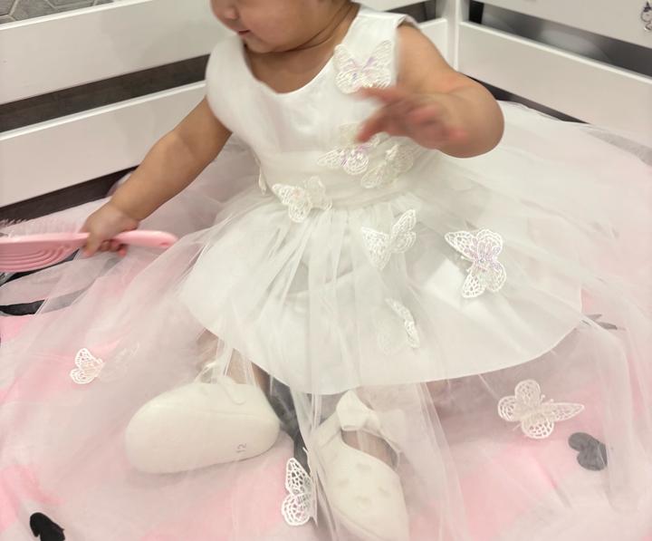 Нарядное детское белое платье