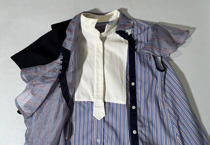 Рубашка топ блуза Sacai M/L 46-48 размер в полоску