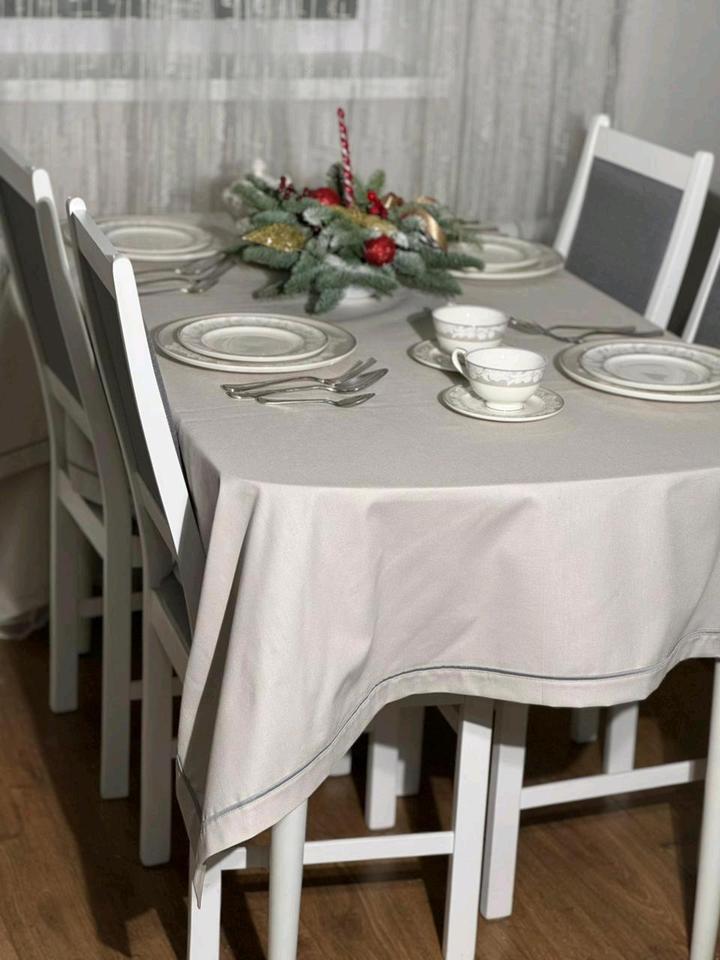 Скатерть серая размер 200/140