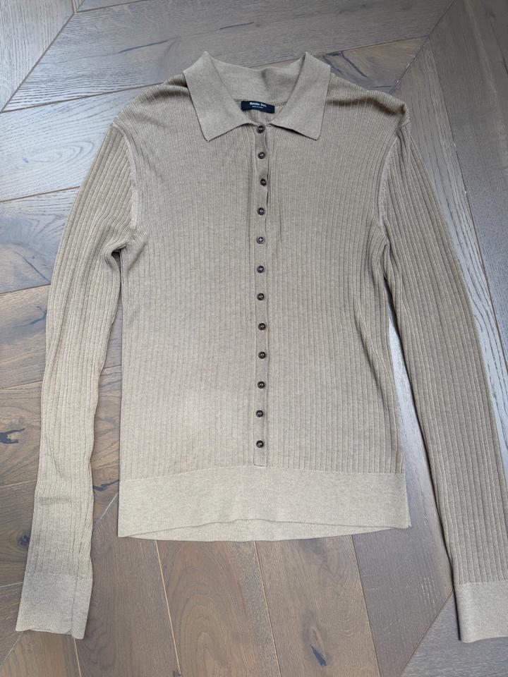 Трикотажное поло с длинным рукавом от Massimo Dutti