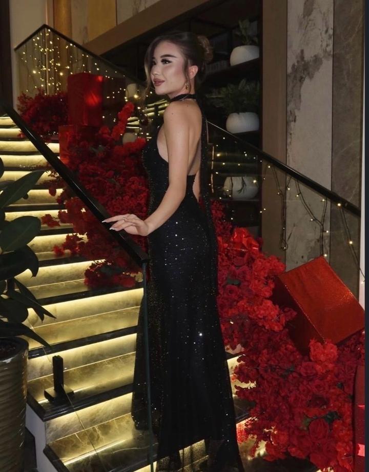 Вечернее черное платье размер S