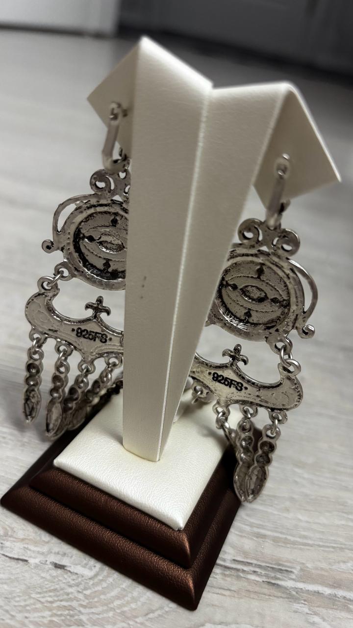 Национальный серьги из серебра проба 925